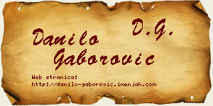 Danilo Gaborović vizit kartica